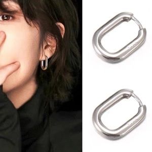 💎 BOGO‼️Minimalist S925 rectangle hoops simple basic earrings